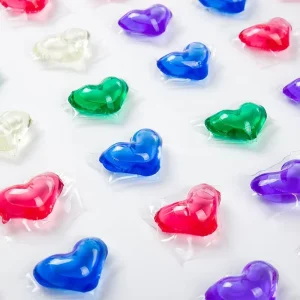 OEM Private Label 15g 4in1 Laundry Products Heart Shape Laundry Pods Liquid Detergent Capsules Gel Beads