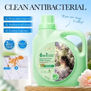 OEM Sadoer Rose Fragrance Laundry Liquid with Active Formula for Deep Stain Removing and Antibacterial Clothing Care 2kg