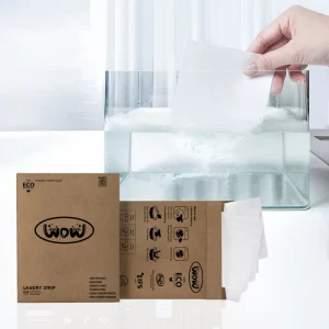 OEM biodegradable ultra concentrated eco deep clean laundry paper wash detergent soap detergent laundry sheet strip