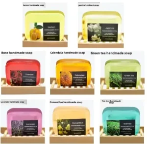 Plant Series Soap Rose Petal Essential Oil Infused Herbal Cleansing and Whitening Solid Form Soap