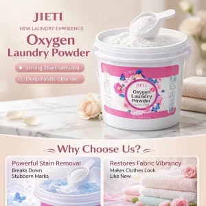 Powerful 4.5kg JIETI Floral Scent Detergent Powder Clothes Deep Clean Dirt Removal Gentle Fabrics Eco Friendly Formula