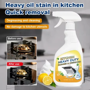 Powerful Kitchen Oil Stain Spray Foam Cleaner for Baked On Grease Stove Tops Heavy Duty Degreaser Multi Surface Cookware