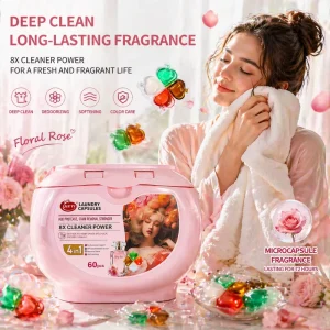 Premium Laundry Pods 4 in 1 Stain Removal And Odor Control 8x Cleaning Power Softens Fabrics 60 Pcs Box 11g Laundry Pod OEM OEM