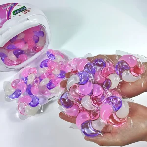 Private Label 3 in 1 Natural Laundry Detergent Pods Gel Disposable Capsules With Scent Convenient Disposable Washing Gel
