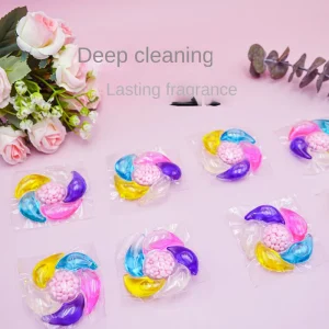 Private Label 6 in 1 Petal shaped Laundry Pods Eco friendly Multi chamber Capsules