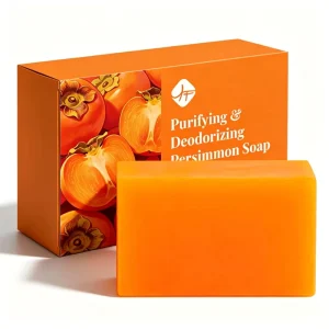 Private Label Natural Persimmon Fermented Extract 48H Odor Protection Deep Pore Cleansing Men Body Deodorant Persimmon Soap