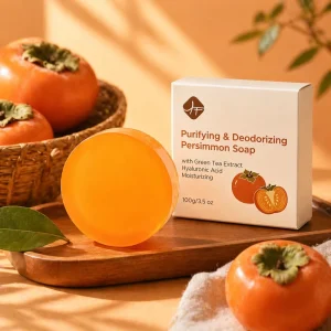Professional Deodorizing Persimmon Tannin Soap For Body Odor Removal Eliminate Nonenal Private Label Natural Handmade Bath Soap