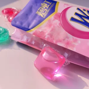 SHENBULL Eco Friendly Laundry Beads 1200 Beads Box Concentrated Cleaning Power Disposable Apparel Liquid Detergent Gel Pods 80%+