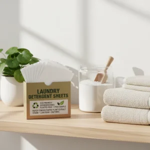Solid Plant Extract Vegan Laundry Sheet Eco Friendly Disposable Biodegradable Plastic free Super Concentrated High Active