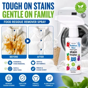 Stain Remover Spray Food Residue Grease Cleaner Powerful Oil Stain Treater Multi Purpose Clothing Dirt Removal Gentle Formula
