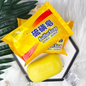 Sulfur Soap Anti Mite Acne Cleansing Bar Multi Purpose Body Wash Face Hand Laundry Soap for Household Use