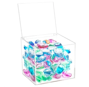 Transparent Acrylic Box Laundry Capsule Container Holder Laundry Detergent Capsule Organizer Is Suitable for Laundry Capsules