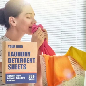 Travel Friendly Laundry Detergent Sheets with Fresh Linen Smell and Plant Based Enzymes and Silver Ion Against Fungi