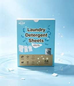 WELUCK Laundry Detergent Sheets Apparel Eco Friendly Natural Ocean Scent Plastic Free High Foam Hypoallergenic Disposable