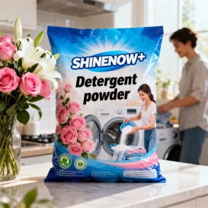 White Laundry Detergent Powder Safe for Use in Washing Machines for Apparel