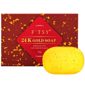 Whitening Body Soap Handmade Cleaning Glowing Skin Face Care 24K Gold Foil Soap