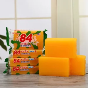 Yellow Transparent Laundry Soap Bars Solid Fragrance for Clothes Washing