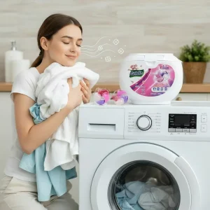 in Stock 4 in 1 Eco friendly Natural Gel Disposable Laundry Detergent Pods for Apparel with Floral Scent