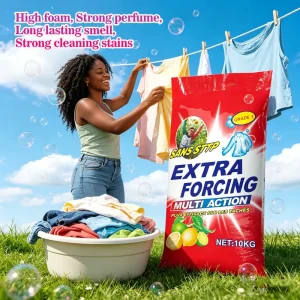 10Kg Eco Friendly Lemon Lavender Scent All Purpose High Foam Clothes Laundry Soap Washing Powder Detergent Hand Wash for Senegal