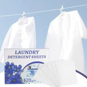 120 Biodegradable Eco Friendly Disposable Laundry Detergent Sheets Solid Low Foam Enzymes Concentrated Lavender Scented Washing
