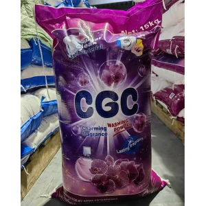15kg Lasting Fragrant Stain Remover Detergent Powder Purple Color Packaging Bulk Washing Powder