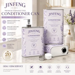 1L 304 Stainless Steel Cosmetic Jar Hermetic Seal Metal Can for Hair Conditioner Deep Conditioning Mask Scrub Packaging