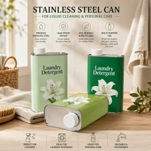 1L Laundry Detergent Packaging Stainless Steel Tank Wash and Care Products Cleaning Supplies Packaging Custom