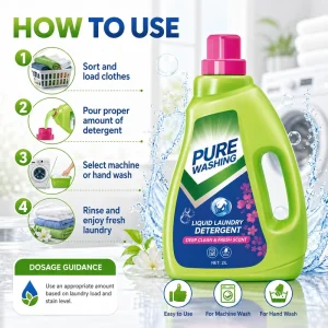 1L Pure Drain Cleaner Lavender Floral Scent High Concentration Portable Disposable Green Stain Remover Safe for Sensitive Skin