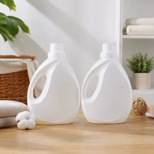 2L Empty HDPE Plastic Bottle with Measuring Cap for Liquid Laundry Detergent