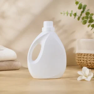 2L HDPE Empty Laundry Detergent Bottle with Measuring Cap and Side Handle