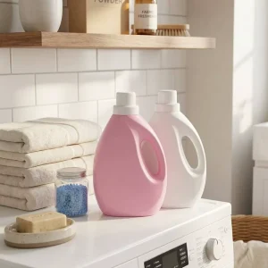 2L HDPE Laundry Detergent Bottle with Handle Screw Cap Empty Chemical Liquid Packaging Custom Color OEM