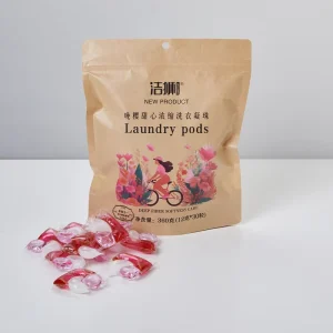 3 in 1 Fragrance 3 Cavity 12g Eco Friendly Laundry Coagulation Beads Evening Cherry Honey Bag for Apparel Detergent Use