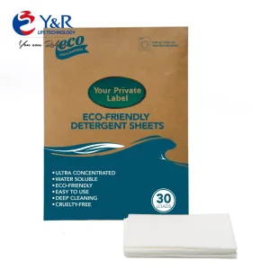 30 Sheets Envelope Laundry Sheets Detergent Liquidless Wash Strips Coconut Based Cleaning Without Phosphate
