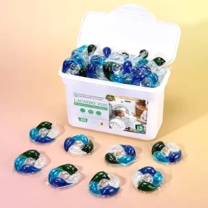 4 in 1 Laundry Pods Washing Soap Liquid Pods Fabric Softener Laundry Detergent Container Laundry Washing Capsules