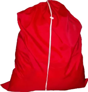 40” Red Polyester Durable Foldable Large Laundry Bag Drawstring Washable Nylon Drawstring Laundry Bag