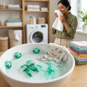 5 in 1 Eco Friendly Laundry Detergent Pods Gel 12g Floral Scent for Apparel Washing