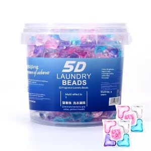 5 in 1 Laundry Beads Long lasting Fragrance Camellia Scent Stain removing Softening Concentrated Laundry Pods for Apparel