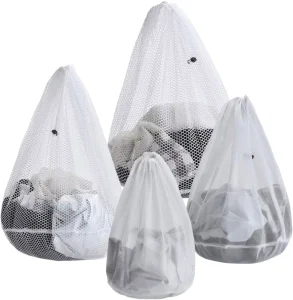50*60cm Multi Sizes Drawstring Round Bottom Polyester Thicken Mesh Strainer Laundry Wash Net Bags