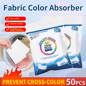 50 Pieces Per Pack Color Absorbing Sheets Anti Color Mixing Non Staining Washable Laundry Sheets Color Absorbing Paper