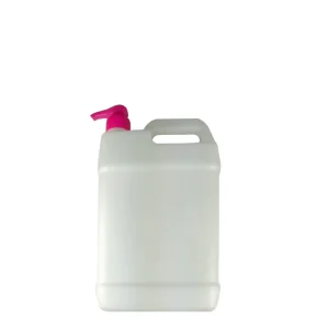 5L White HDPE Cosmetic Bottle with Heavy Duty Dispenser Pump Professional Grade Large Volume Packing for Hair Care Body Wash