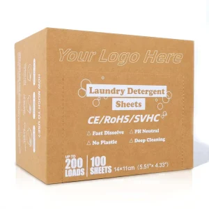 60 Sheets Eco Friendly Biodegradable Lemon Fragrance Travel Size Deep Clean Gentle Laundry Detergent Disposable Solid Enzymes