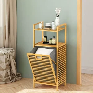 Addreen ALB 001 Eco-Friendly High Capacity Bamboo Laundry Basket with Handles Legs for Home Use Custom Logo Available