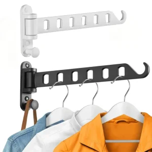 Aluminum Wall Mounted Laundry Drying Rack Clothes Hanger with Swing Arm for Laundry Room