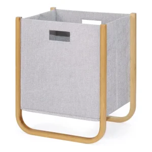 Bamboo Laundry Hamper Clothing Holder Bathroom Basket and Organizer