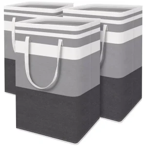 Bedroom and Bathroom Freestanding 75L PE Waterproof Laundry Basket Large Collapsible Laundry Hampers for Laundry
