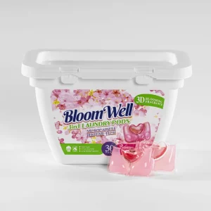 BloomWell Eco Friendly Disposable Deep Clean 3in1 Laundry Pods Microcapsule Perfume Tech Long Lasting Fragrance Apparel