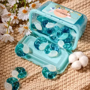 Box Laundry Detergent Pods with Multi Concentrated Enzymes Dew of Early Spring Scent Washing Laundry Capsules Herbal Fresh Style