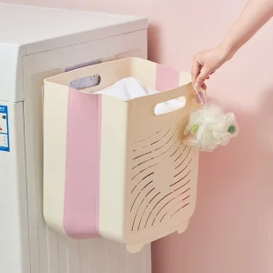 Breathable Cut Out Laundry Basket Space Saving Foldable Laundry Hamper Clothes Toy Storage Basket for Home
