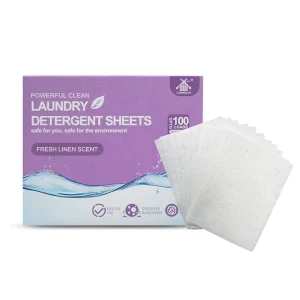 COMMIGLOW Fresh Scent Biodegradable Enzyme Laundry Detergent Sheets Natural Plant Ingredients Safe and Disposable