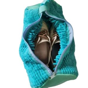 Chenille Reusable Shoes Laundry Washing Bag Cleaning Bag with Zipper for Washing Machine